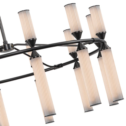 Orovaro LED Chandelier Steel & Frosted Glass 37.5"D