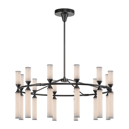 Orovaro LED Chandelier Steel & Frosted Glass 37.5"D