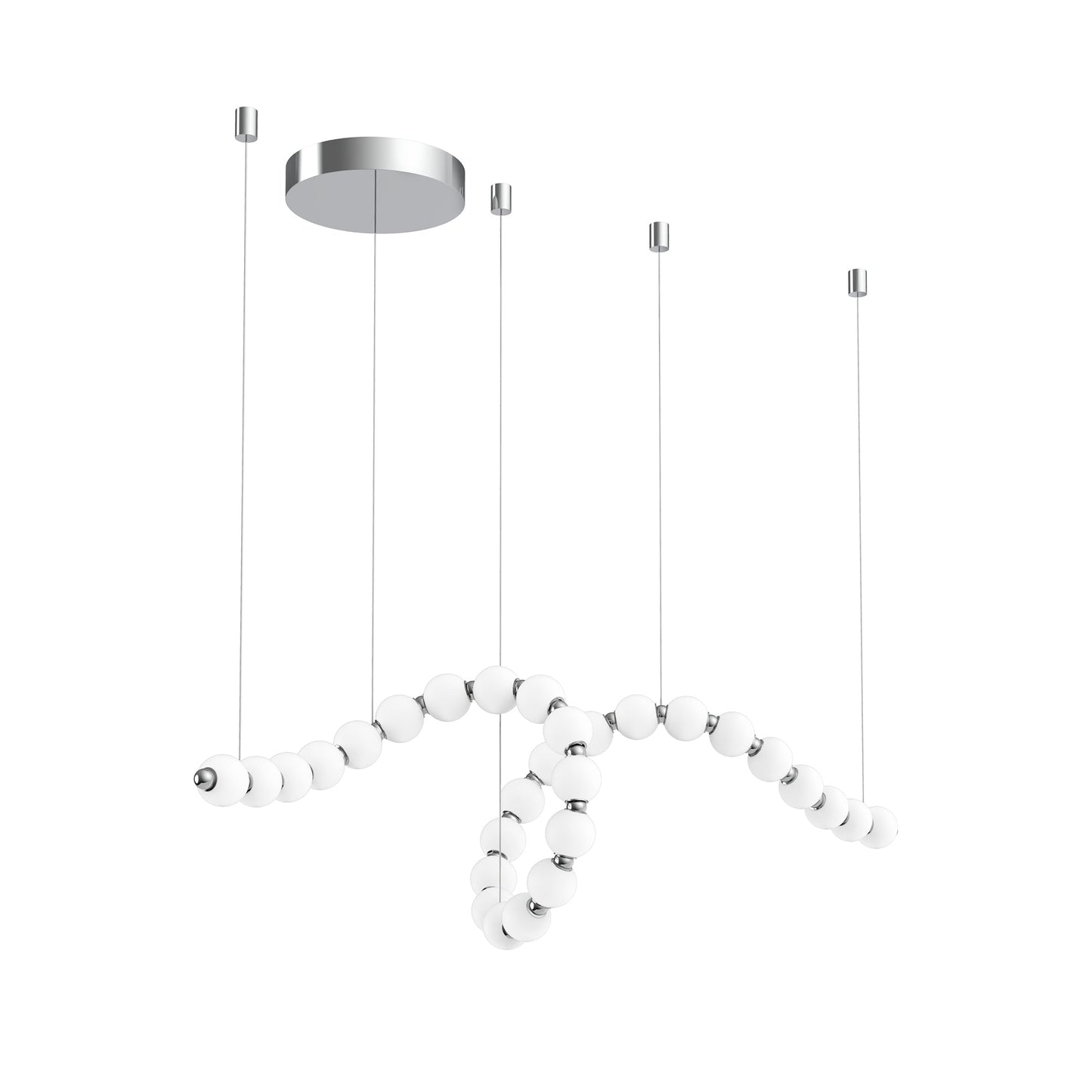 Nivavyn LED Chandelier Polycarbonate & Steel 79"W x 3.25"D