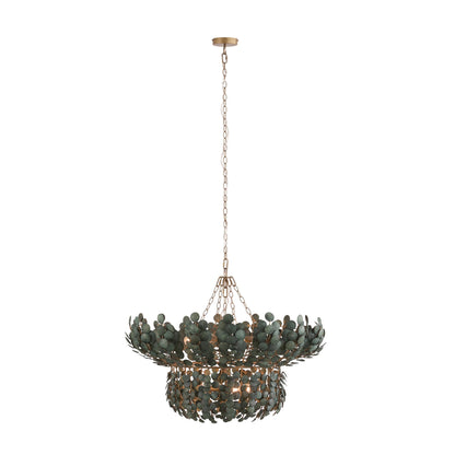 Galorion Chandelier Eucalyptus Coconut Shell & Iron 40"D