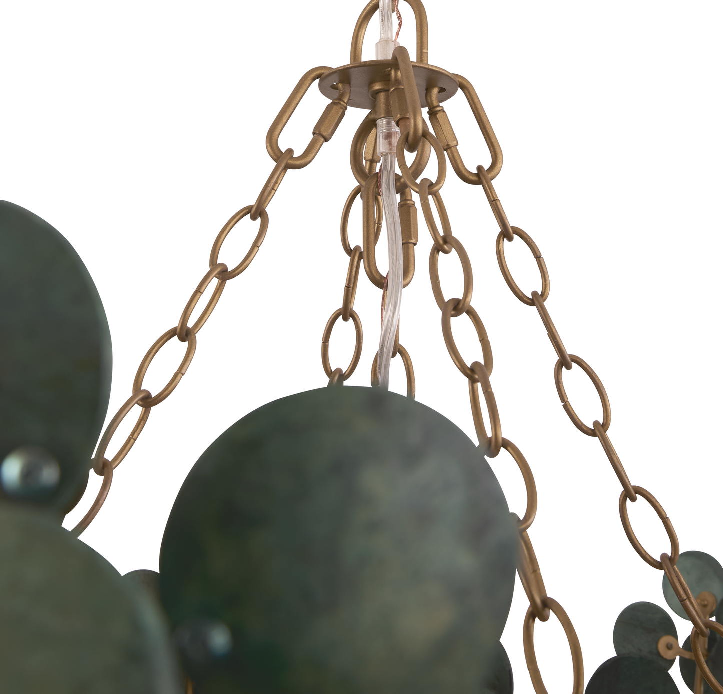 Galorion Chandelier Eucalyptus Coconut Shell & Iron 40"D