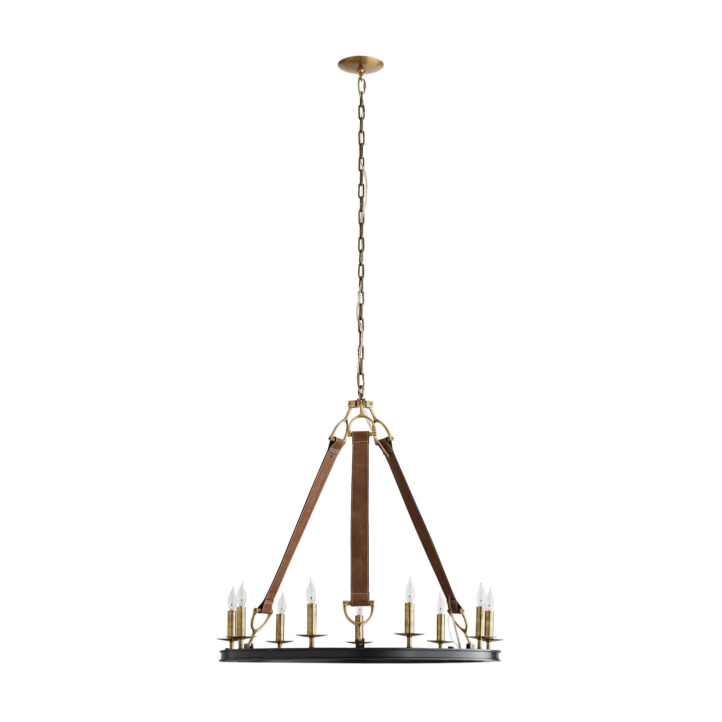 Syleinix Chandelier Iron & Leather 33"D