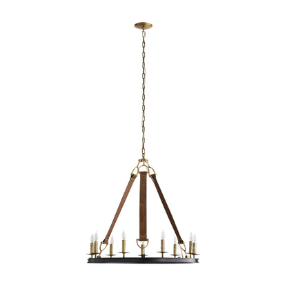 Syleinix Chandelier Iron & Leather 33"D