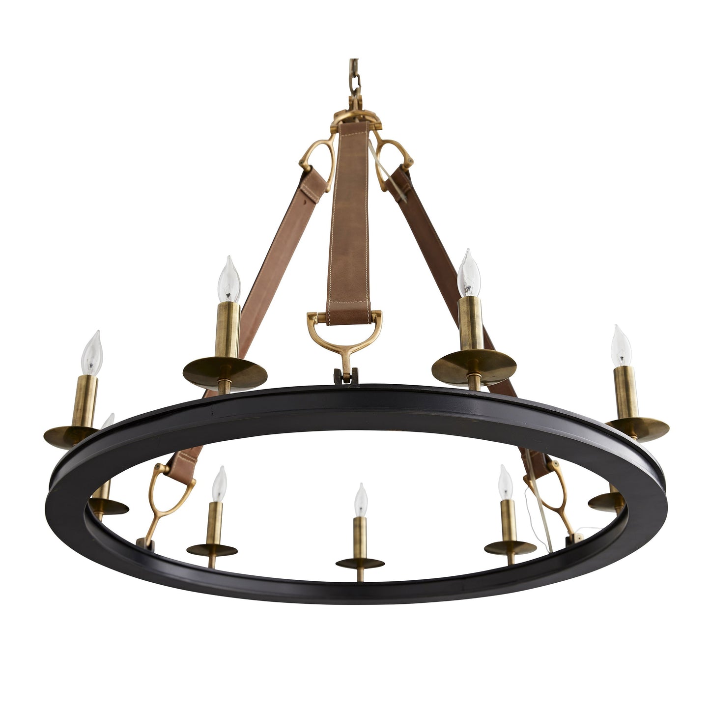 Syleinix Chandelier Iron & Leather 33"D