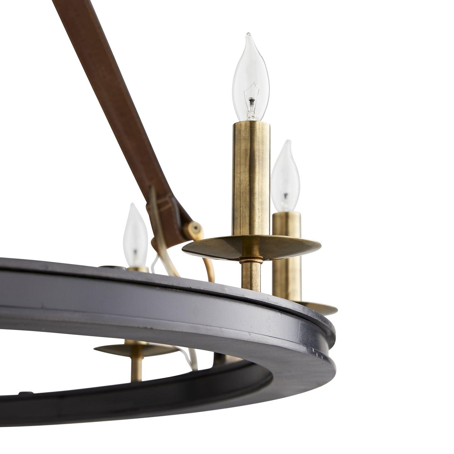 Syleinix Chandelier Iron & Leather 33"D
