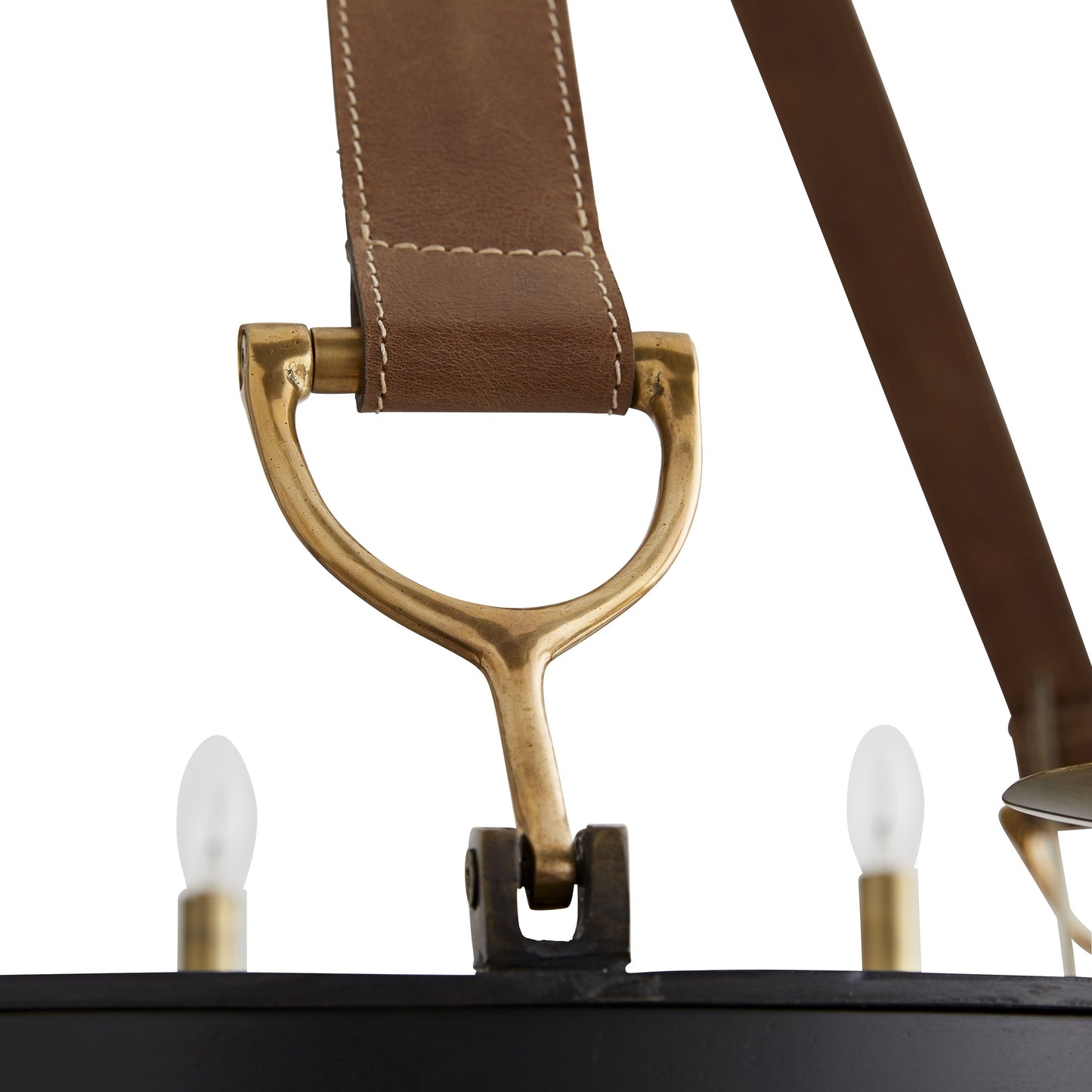 Syleinix Chandelier Iron & Leather 33"D