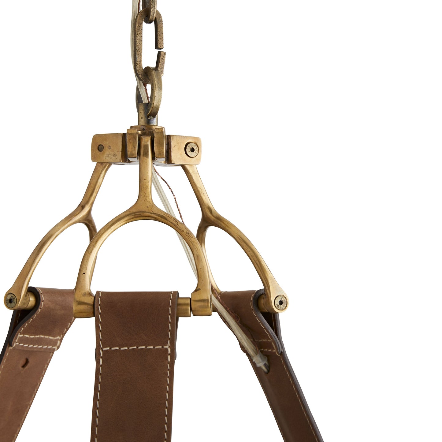 Syleinix Chandelier Iron & Leather 33"D
