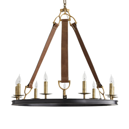 Syleinix Chandelier Iron & Leather 33"D