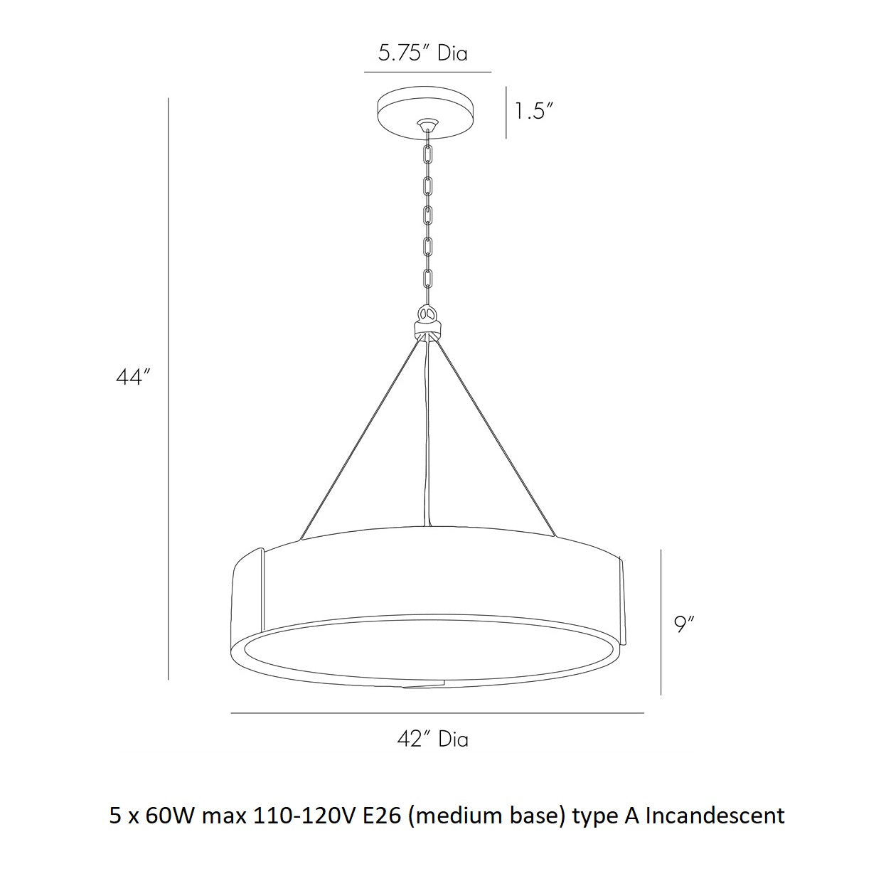 Solorix Chandelier Brass & Acrylic 42"D