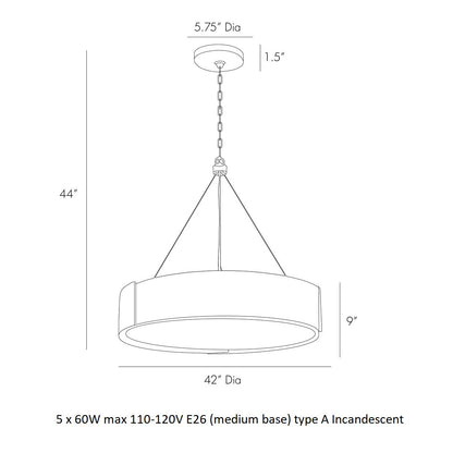Solorix Chandelier Brass & Acrylic 42"D