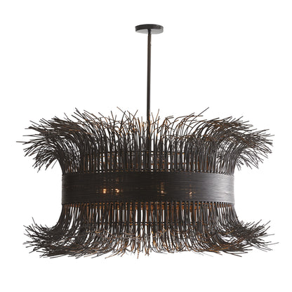 Aviolume Chandelier Rattan & Steel 42"D