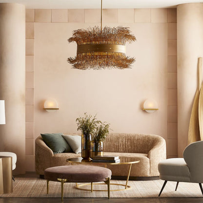 Aviolume Chandelier Rattan & Steel 42"D
