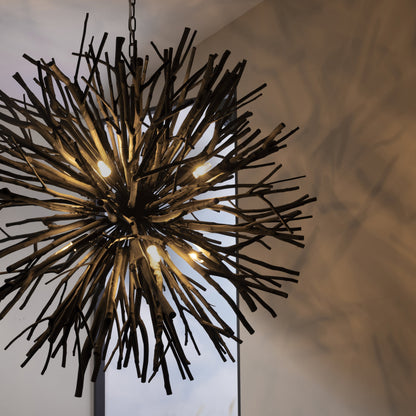 Rhoilume Chandelier Wood & Steel 43"D