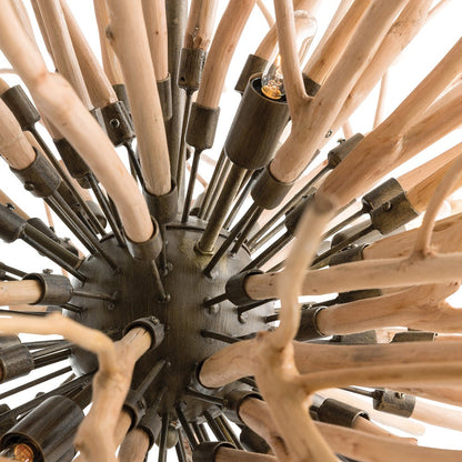 Rhoilume Chandelier Wood & Steel 43"D
