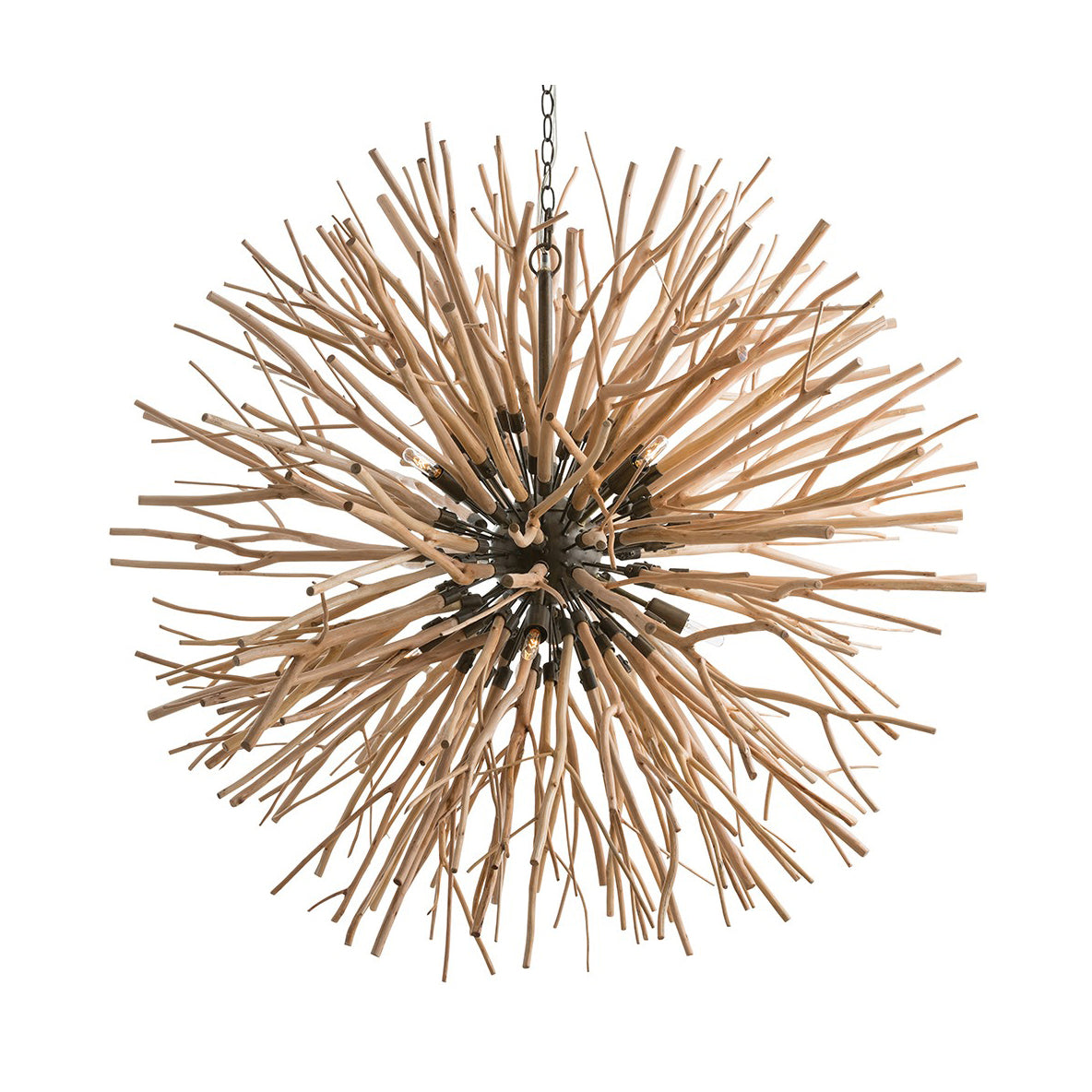 Rhoilume Chandelier Wood & Steel 43"D