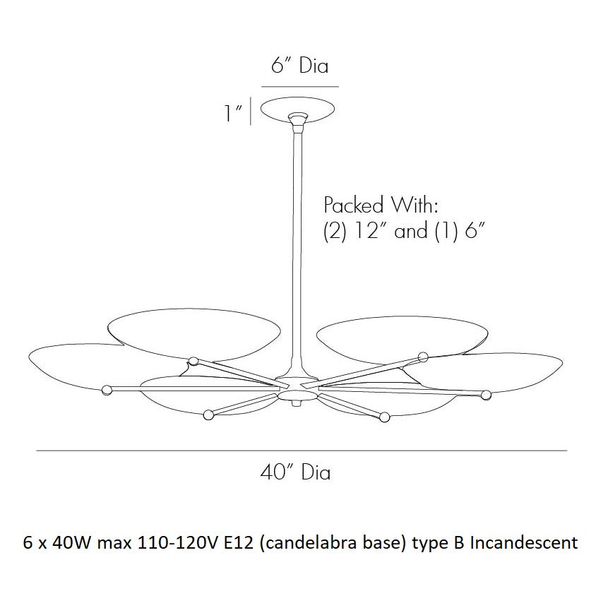 Kelysyl Chandelier Steel 40"D