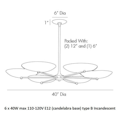 Kelysyl Chandelier Steel 40"D