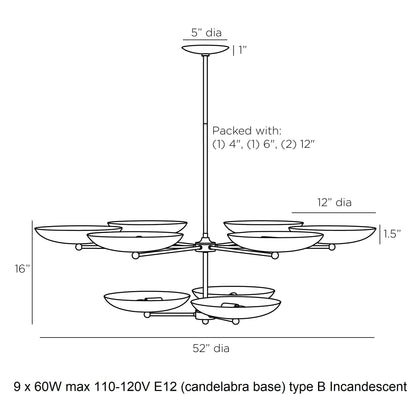 Kelysyl Chandelier Steel 40"D