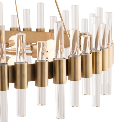 Toreidell Chandelier Brass & Acrylic 34"D