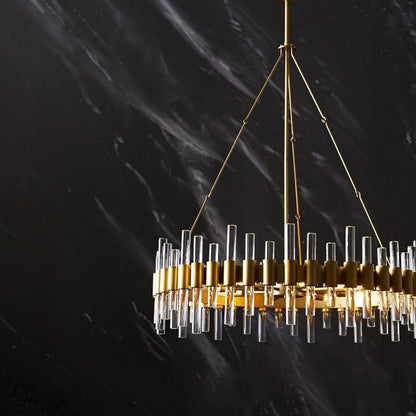 Toreidell Chandelier Brass & Acrylic 34"D