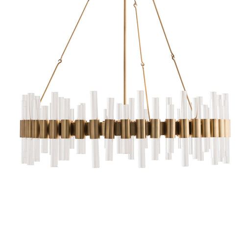 Toreidell Chandelier Brass & Acrylic 34"D