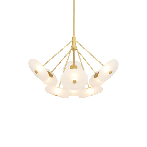 Norester Chandelier Glass & Steel 41"D