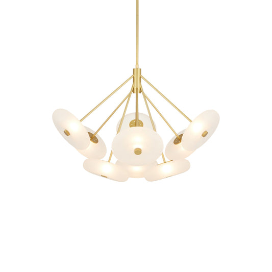 Norester Chandelier Glass & Steel 41"D
