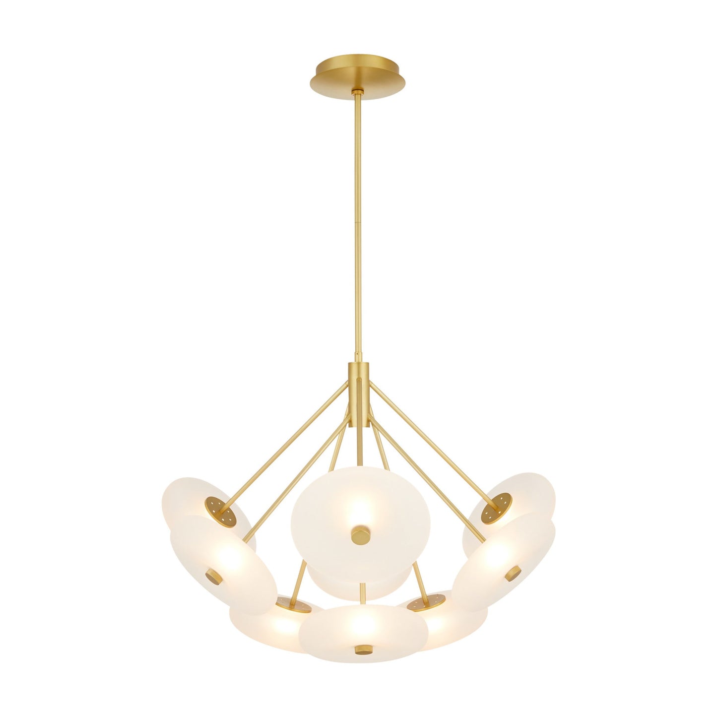 Norester Chandelier Glass & Steel 41"D