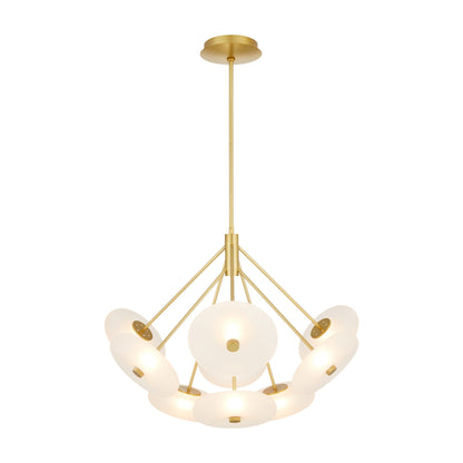 Norester Chandelier Glass & Steel 41"D
