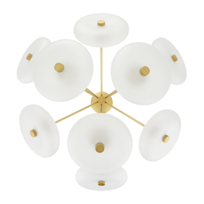 Norester Chandelier Glass & Steel 41"D