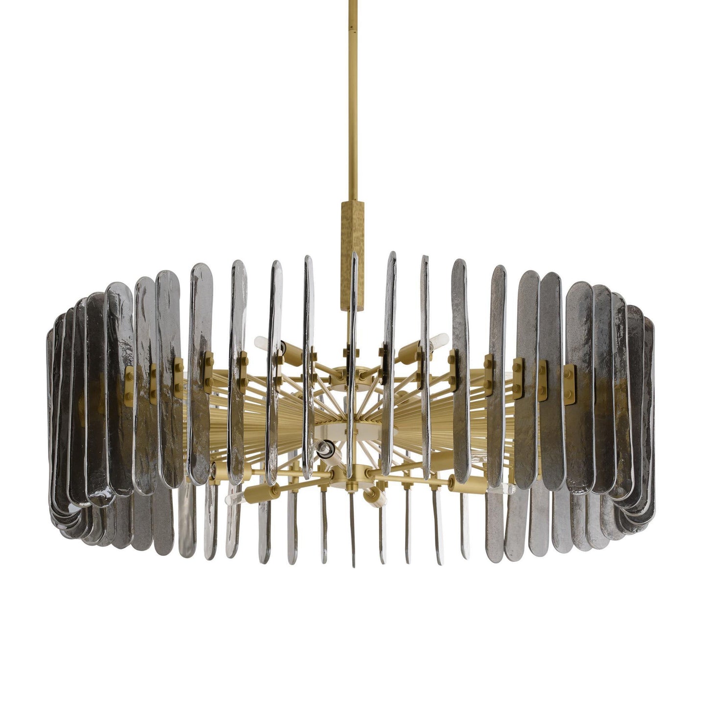 Avieinix Chandelier Iron & Glass & Seedy 25.5"D