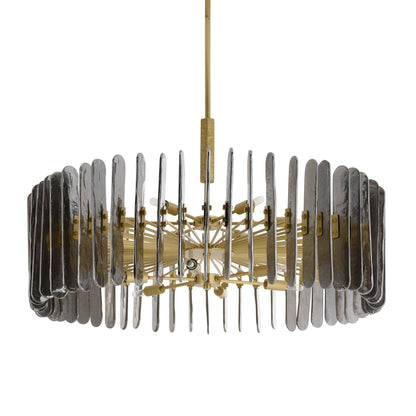 Avieinix Chandelier Iron & Glass & Seedy 25.5"D