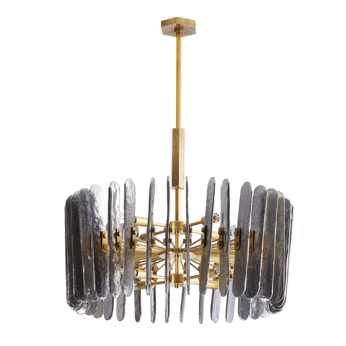Avieinix Chandelier Iron & Glass & Seedy 25.5"D
