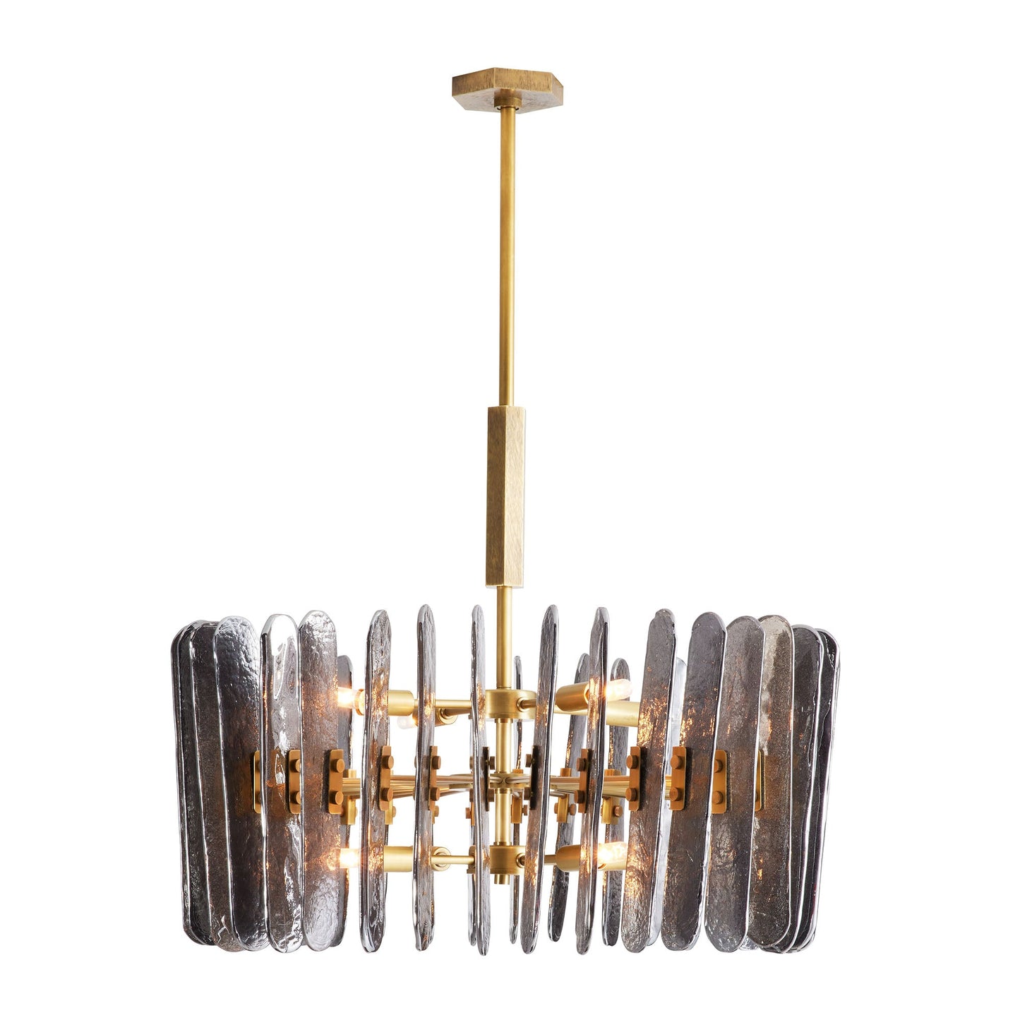 Avieinix Chandelier Iron & Glass & Seedy 25.5"D