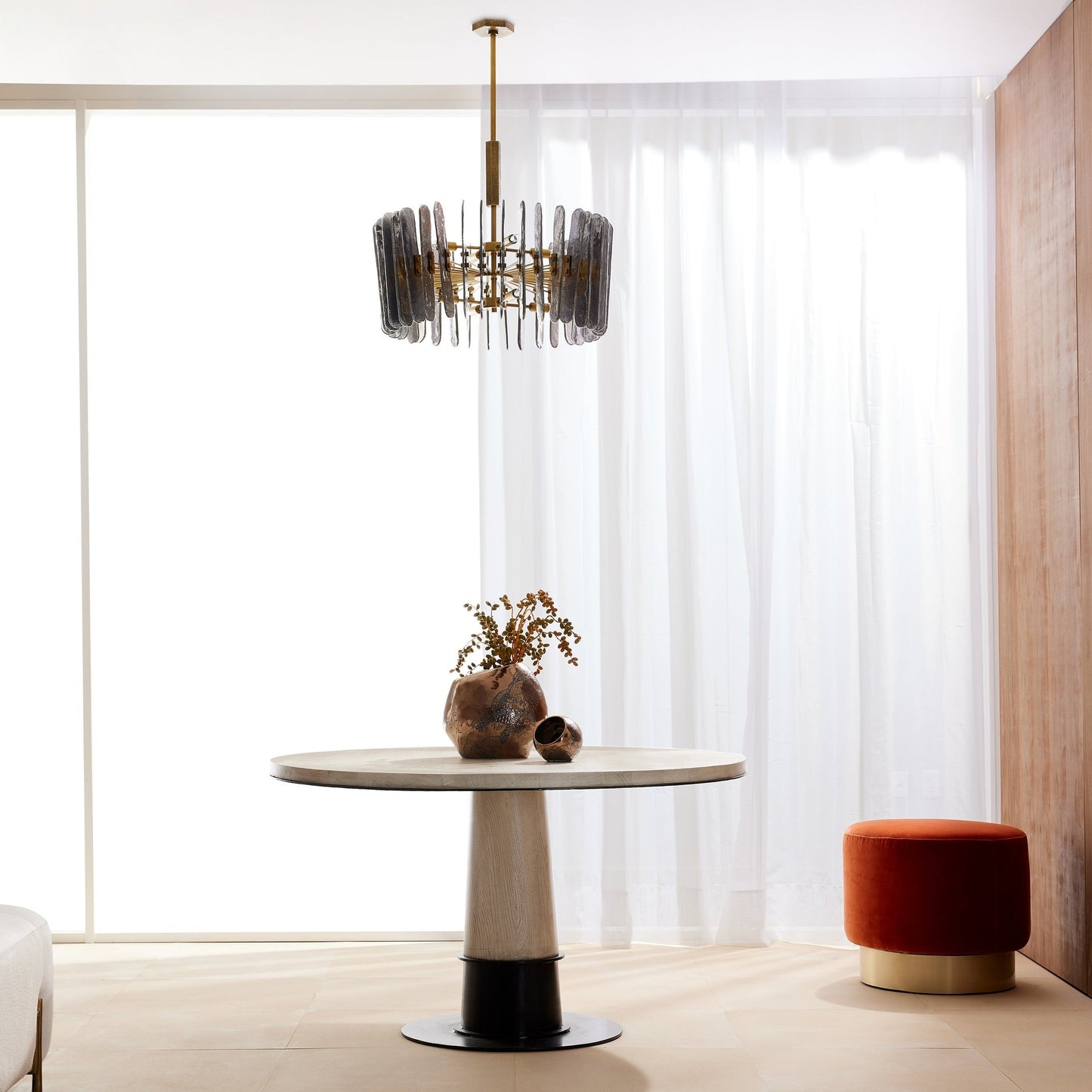 Avieinix Chandelier Iron & Glass & Seedy 25.5"D