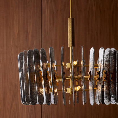 Avieinix Chandelier Iron & Glass & Seedy 25.5"D