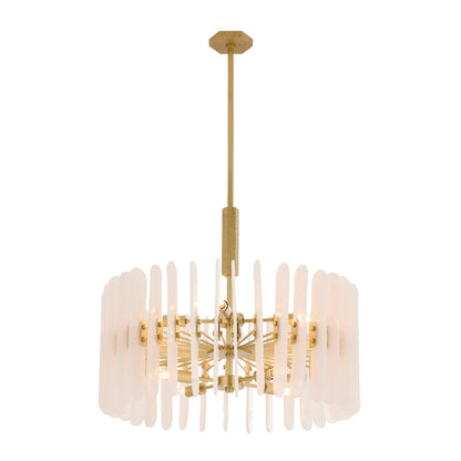Avieinix Chandelier Iron & Glass & Seedy 25.5"D