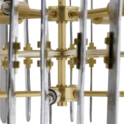 Avieinix Chandelier Iron & Glass & Seedy 25.5"D