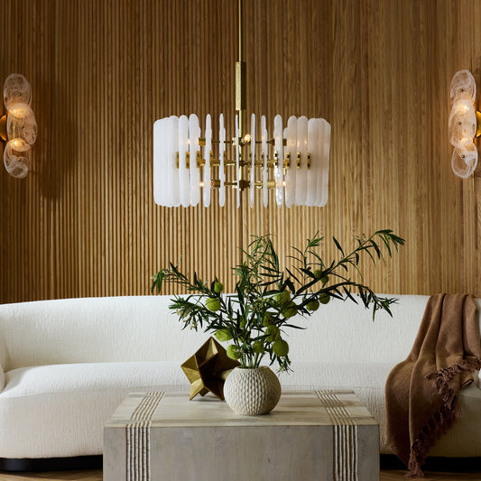 Avieinix Chandelier Iron & Glass & Seedy 25.5"D