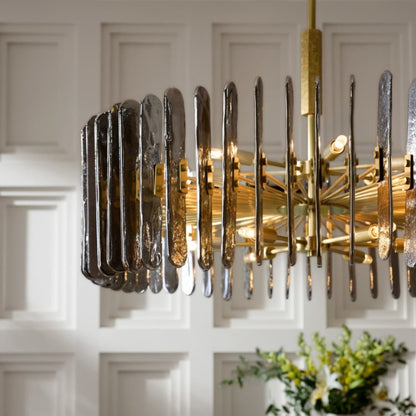 Avieinix Chandelier Iron & Glass & Seedy 25.5"D