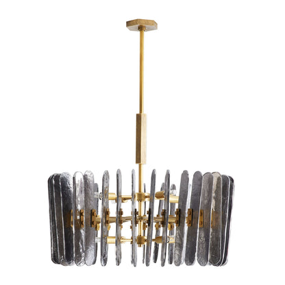 Avieinix Chandelier Iron & Glass & Seedy 25.5"D