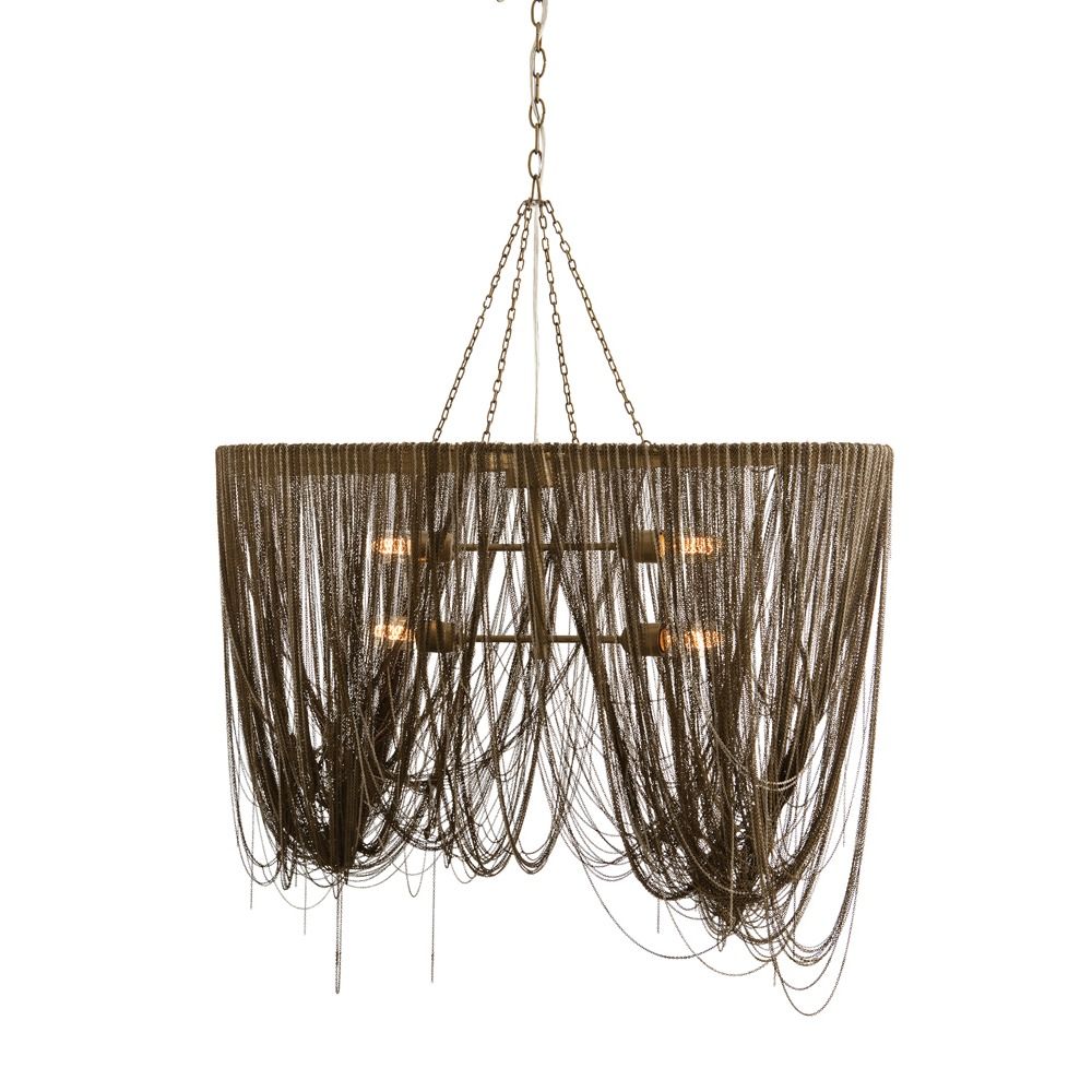 Eleilix Linear Chandelier Brass & Iron & Painted & Plated 36"W x 16"D