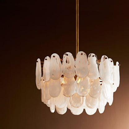 Nivelix Chandelier Steel & Glass 25"D