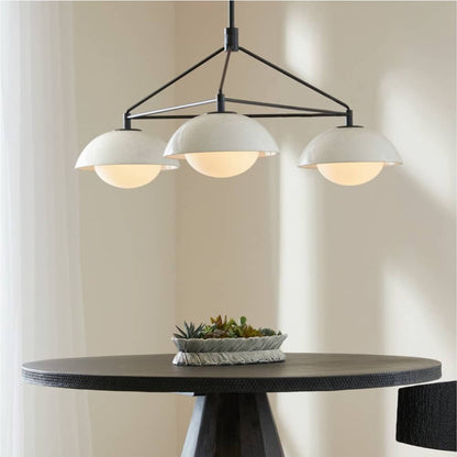 Quaioster Chandelier Ceramic & Frosted Glass & Steel 38"W x 34.5"D