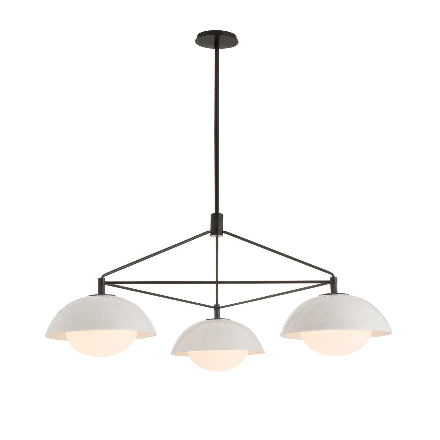 Quaioster Chandelier Ceramic & Frosted Glass & Steel 38"W x 34.5"D
