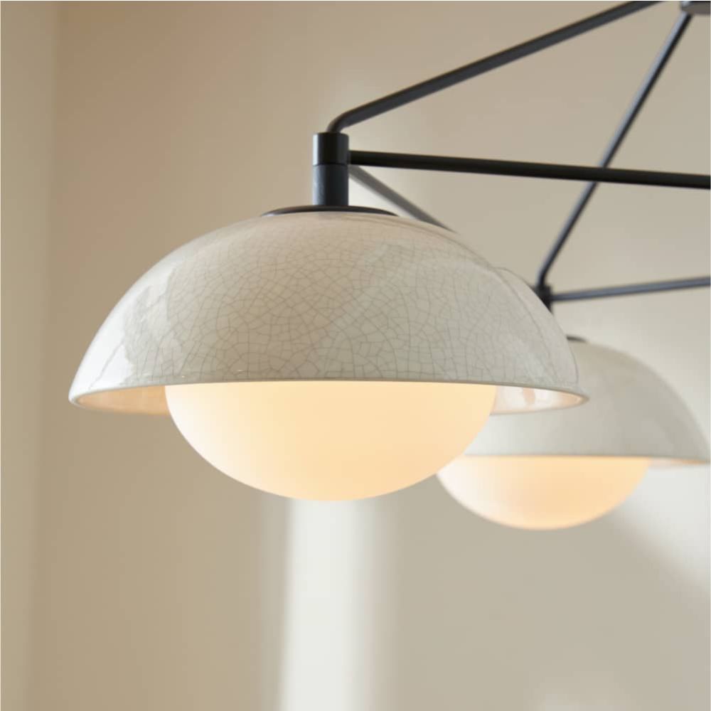 Quaioster Chandelier Ceramic & Frosted Glass & Steel 38"W x 34.5"D