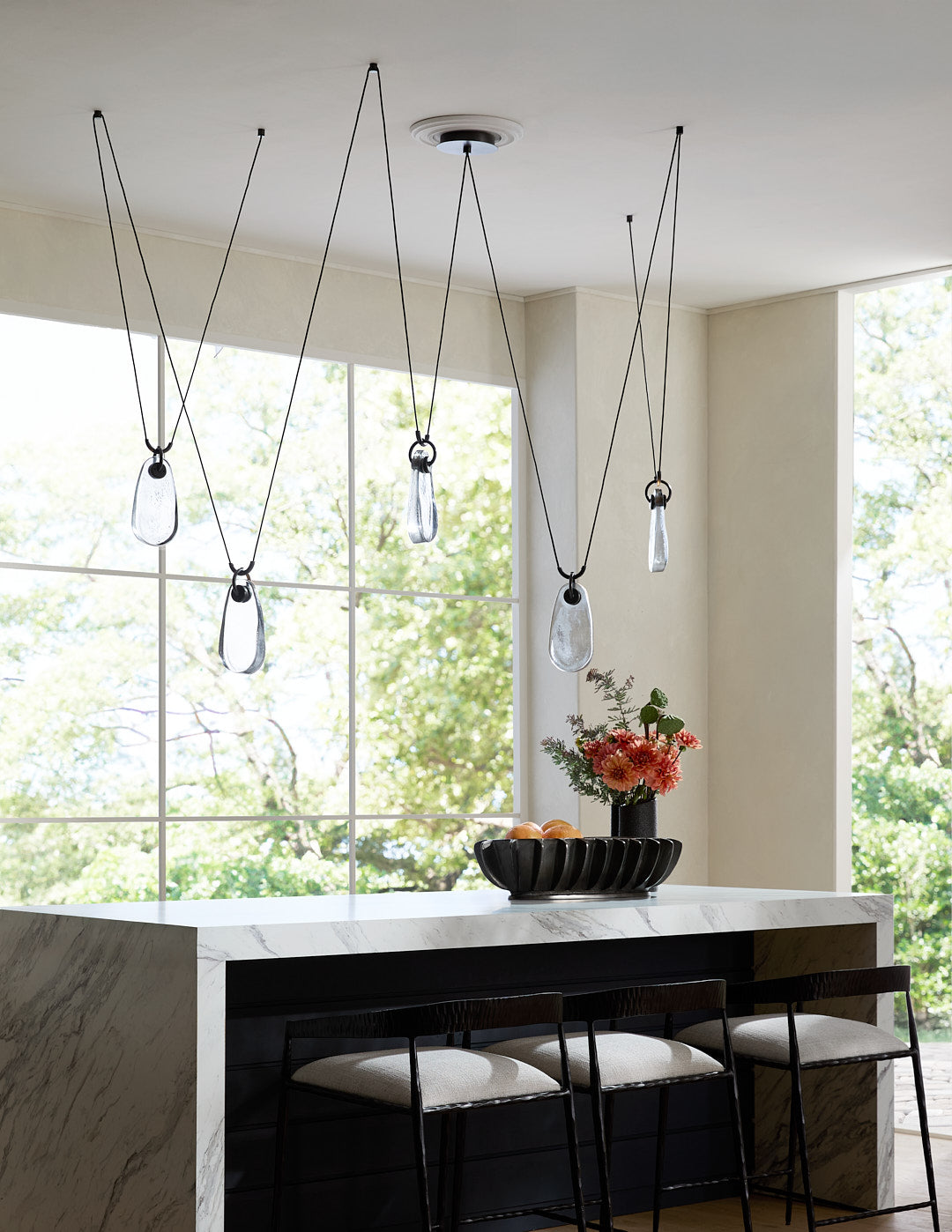 Jaraecyn Chandelier Iron & Glass 86"W x 24"D