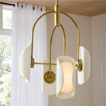 Vetiorin Chandelier Steel & Resin & Frosted Glass 20"D