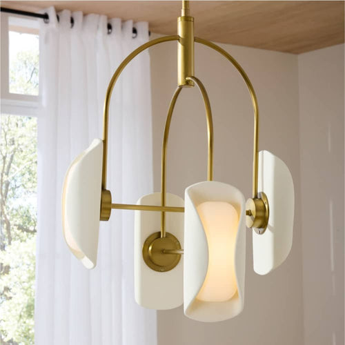 Vetiorin Chandelier Steel & Resin & Frosted Glass 20"D