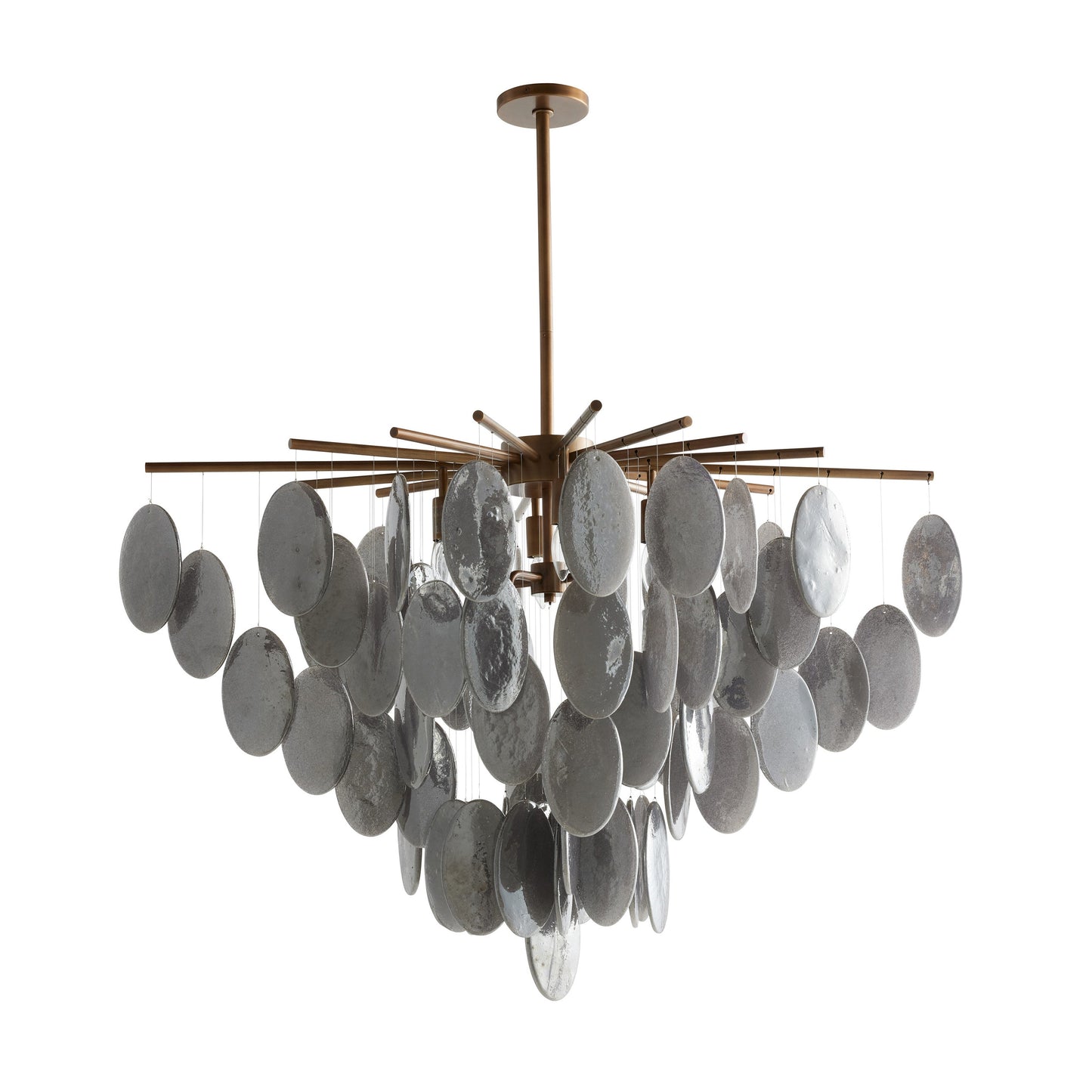 Lorester Chandelier Glass & Iron 42"W x 31"D